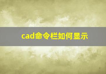 cad命令栏如何显示