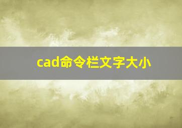 cad命令栏文字大小