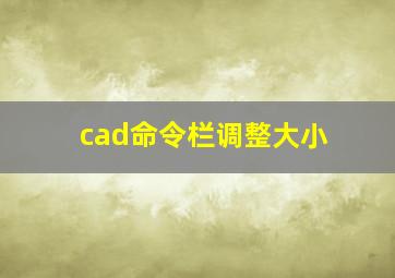 cad命令栏调整大小