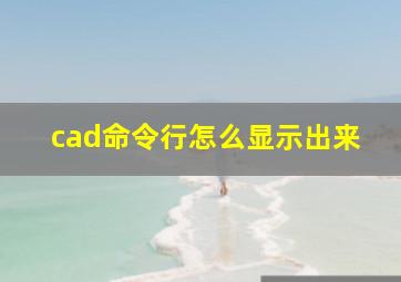 cad命令行怎么显示出来