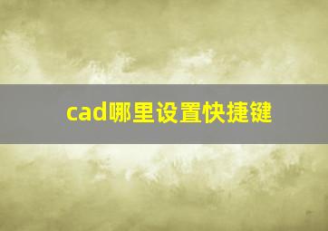 cad哪里设置快捷键