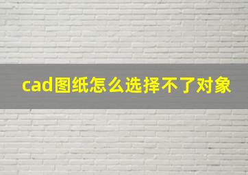 cad图纸怎么选择不了对象