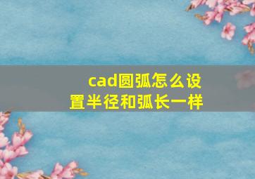 cad圆弧怎么设置半径和弧长一样