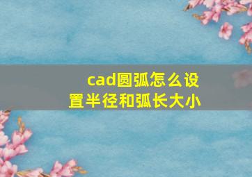 cad圆弧怎么设置半径和弧长大小