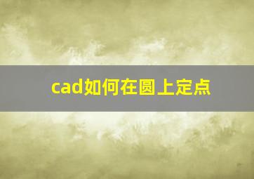 cad如何在圆上定点