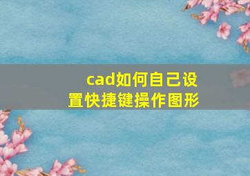 cad如何自己设置快捷键操作图形