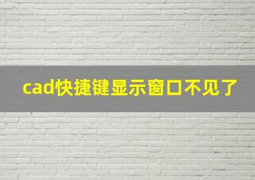 cad快捷键显示窗口不见了