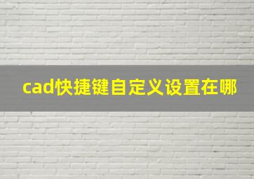 cad快捷键自定义设置在哪