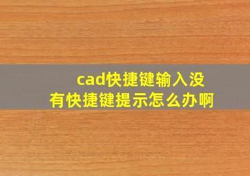 cad快捷键输入没有快捷键提示怎么办啊