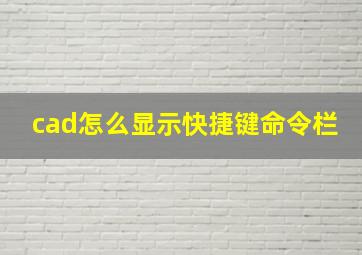 cad怎么显示快捷键命令栏