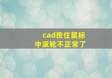 cad按住鼠标中滚轮不正常了