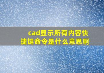 cad显示所有内容快捷键命令是什么意思啊