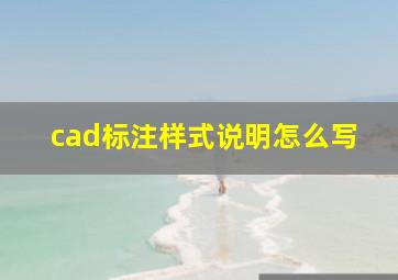 cad标注样式说明怎么写