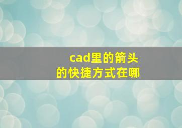 cad里的箭头的快捷方式在哪