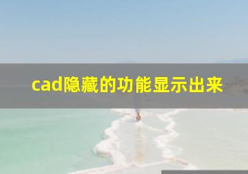 cad隐藏的功能显示出来