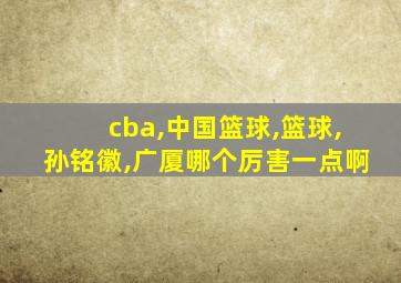 cba,中国篮球,篮球,孙铭徽,广厦哪个厉害一点啊