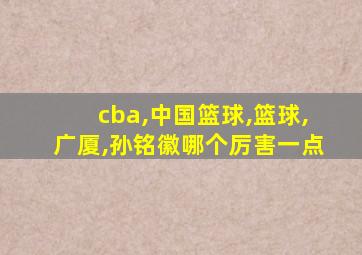 cba,中国篮球,篮球,广厦,孙铭徽哪个厉害一点