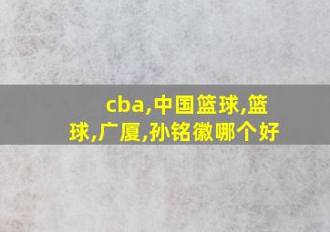 cba,中国篮球,篮球,广厦,孙铭徽哪个好