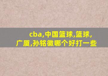 cba,中国篮球,篮球,广厦,孙铭徽哪个好打一些