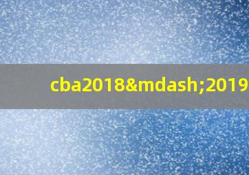 cba2018—2019冠军