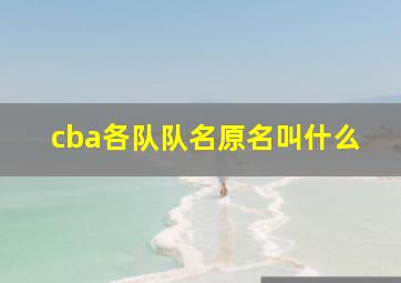 cba各队队名原名叫什么