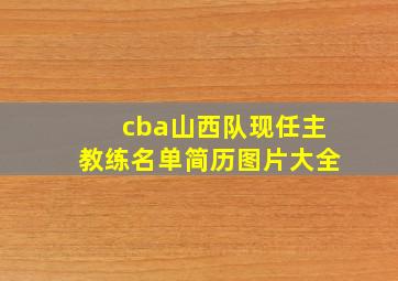 cba山西队现任主教练名单简历图片大全