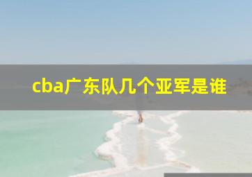 cba广东队几个亚军是谁