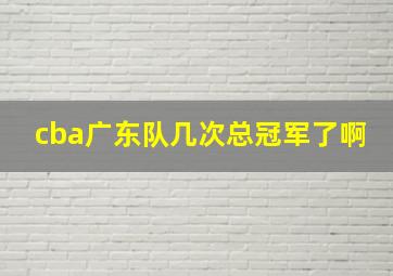 cba广东队几次总冠军了啊