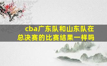 cba广东队和山东队在总决赛的比赛结果一样吗