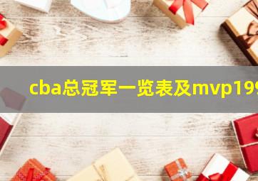 cba总冠军一览表及mvp1996