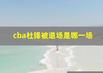 cba杜锋被退场是哪一场