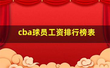 cba球员工资排行榜表