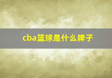 cba篮球是什么牌子