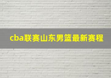 cba联赛山东男篮最新赛程