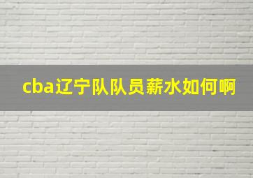 cba辽宁队队员薪水如何啊