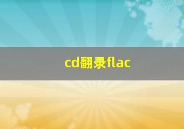 cd翻录flac