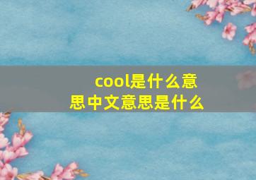 cool是什么意思中文意思是什么