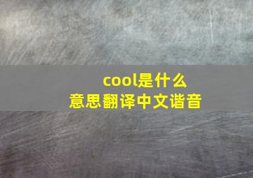 cool是什么意思翻译中文谐音