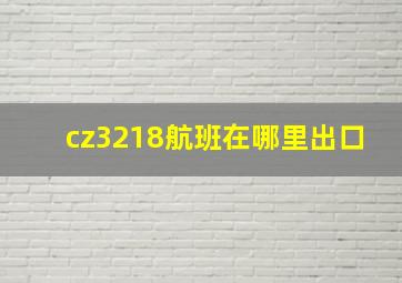 cz3218航班在哪里出口