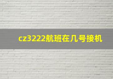 cz3222航班在几号接机