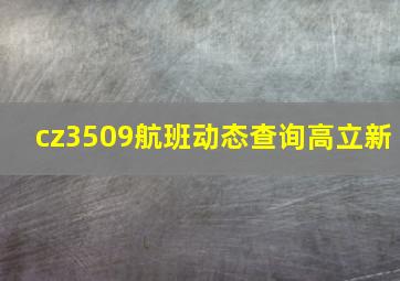 cz3509航班动态查询高立新