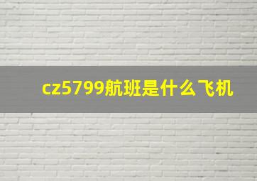 cz5799航班是什么飞机