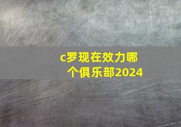 c罗现在效力哪个俱乐部2024