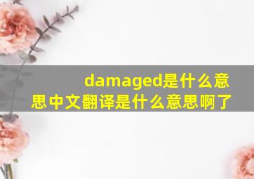 damaged是什么意思中文翻译是什么意思啊了