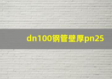 dn100钢管壁厚pn25