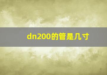 dn200的管是几寸