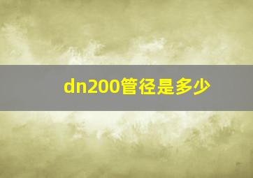 dn200管径是多少