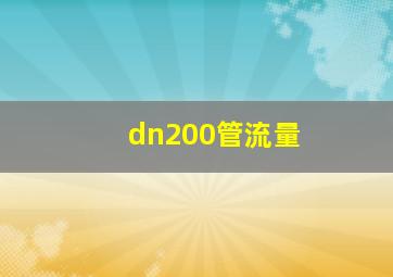 dn200管流量