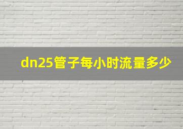 dn25管子每小时流量多少