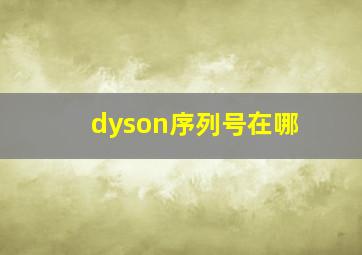 dyson序列号在哪